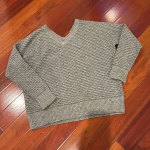 Vince wool blend textured double v neck sweater
